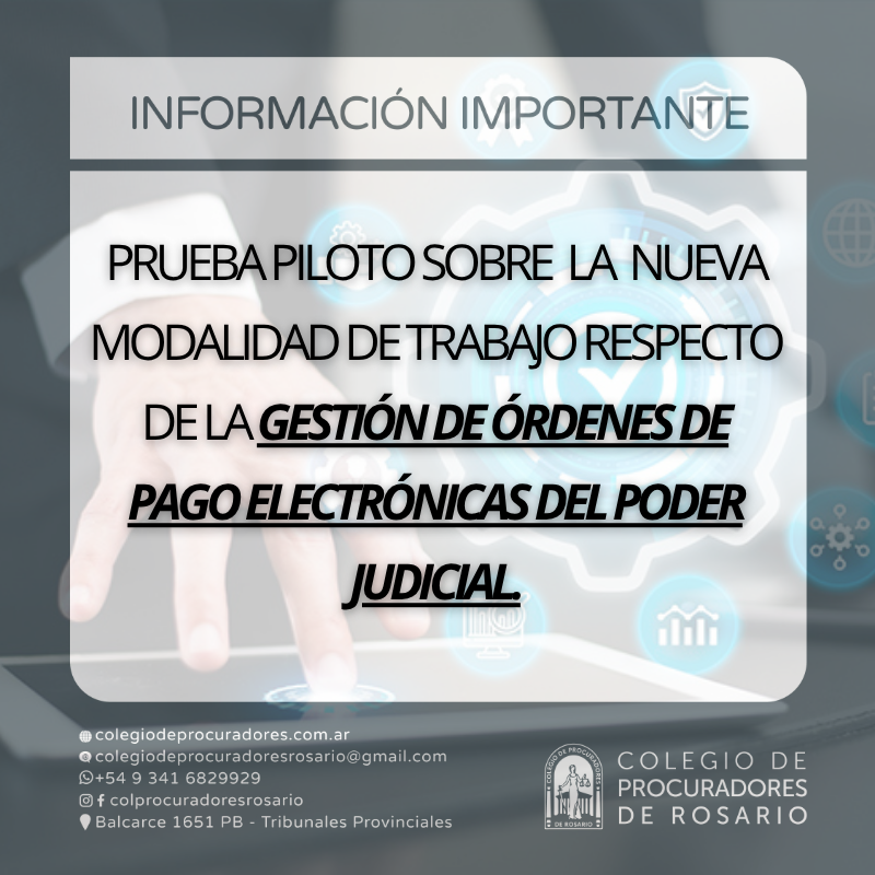 Nueva Modalidad de Gesti&oacute;n de Ordenes de pago Electr&oacute;nicas